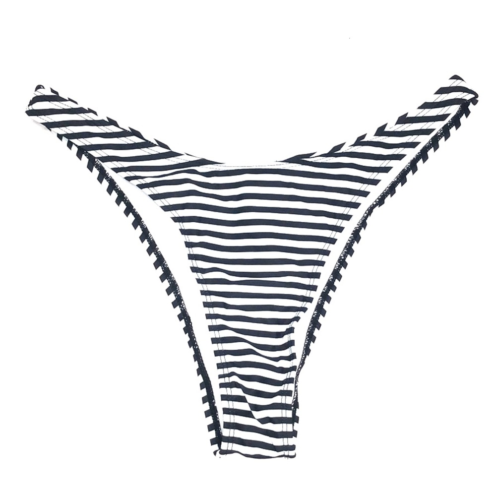 ZAFUL striped high rise bikini bottoms